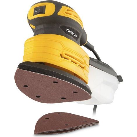 Ponceuse a main - POWERPLUS - POWDP50200 - 180 W - Pour gaucher et droitier - Livrée avec 5 feuilles de papier abrasif (1/4)
