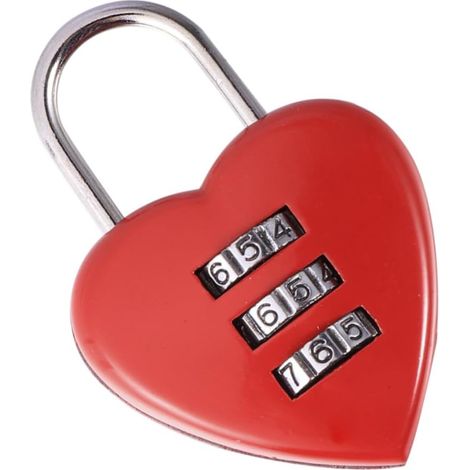 à combinaison en forme de cœur à 3 chiffres cadenas à code