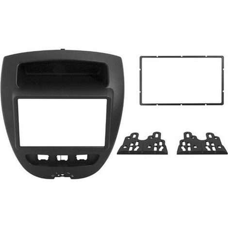 Support autoradio 2DIN - PHONOCAR - 3/596 - Compatible Peugeot 107, Citroen C1, Toyota Aigo - Couleur Noir