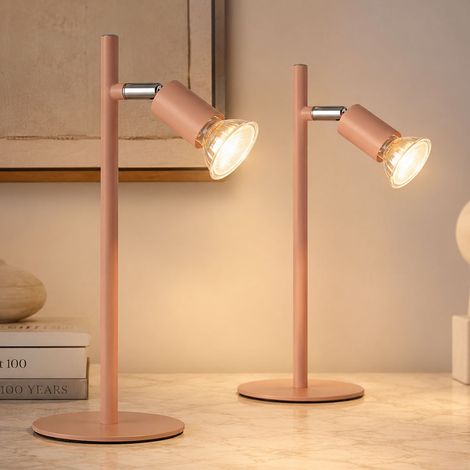 Lampe de table Lampe d'appoint Lampe de chevet couleur pêche Spot mobile H 30 cm 2er Set (1/5)