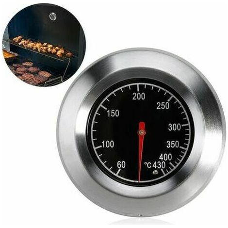 Filiyano-Thermomètre analogique noir pour tous types de barbecues, fumoirs et chariots à barbecue. (1/5)