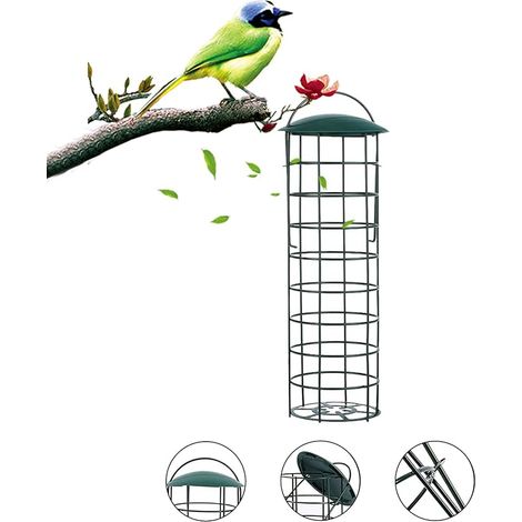 Mangeoire à oiseaux à suspendre, distributeur de boules de graisse pour oiseaux sauvages, pour le jardin (1/5)