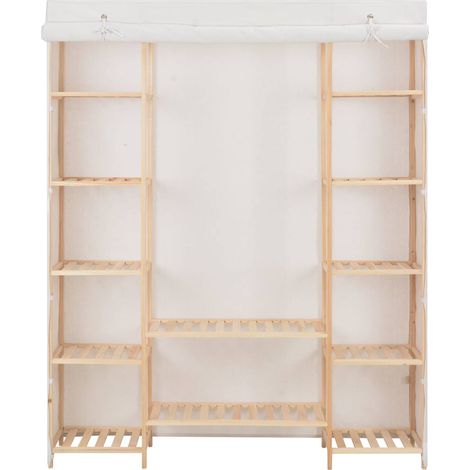 Maison Exclusive - Kleiderschrank Weiß 135 x 40 x 170 cm Stoff (1/5)