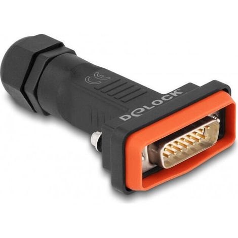 Delock d-sub de 15 pines macho con carcasa ip67 resistente al agua (1/3)