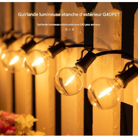 Guirlande lumineuse LED extérieure de 7,6 mètres, 10 lumières, étanche et résistante aux chocs, idéale pour le camping et les fêtes de Noël. Étanche et résistante aux chocs. Idéale pour décorer votre (1/4)