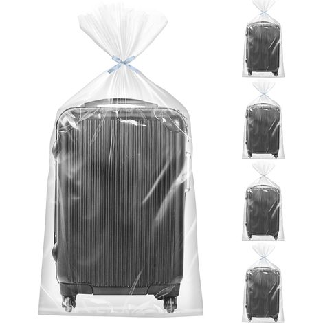 Lot de 4 grands sacs de rangement, en plastique transparent, 120 x 140 cm, réutilisables, grands sacs de rangement, pour l'épreuve de la poussière, des bagages, des vêtements (1/5)