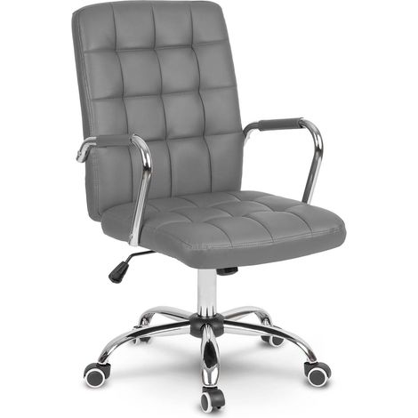 Silla de oficina Benton de cuero gris (1/5)