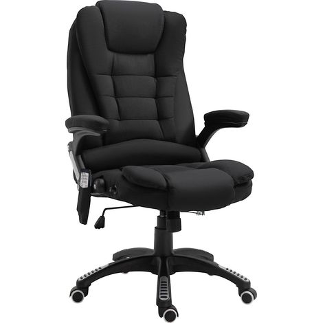 Chaise de bureau, chaise gaming, fonction massage, hauteur réglable, noire, 67 x 74 x 116-126 cm conçu pour offrir un maximum de confort