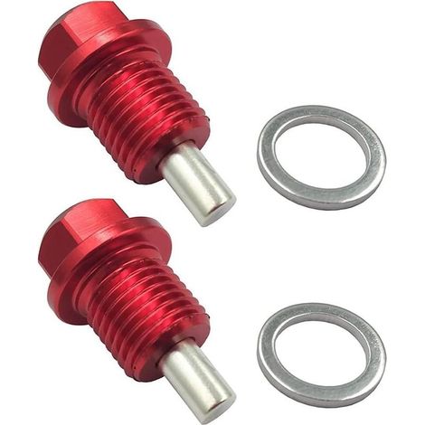 Magnetische Ölablassschraube M14x1,5, magnetische Ölablassschraube für GM-Fahrzeuge, Reparaturschraube für alle anderen Fahrzeugmodelle mit 14x1,5-Gewinde – Rot (1/5)