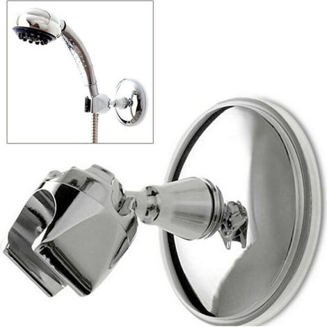 Support de pommeau de douche Ventouse Support mural Ventouse Ventouse Douchette Réglable Chrome avec Support de douche rotatif à 360° pour douchette (1/4)