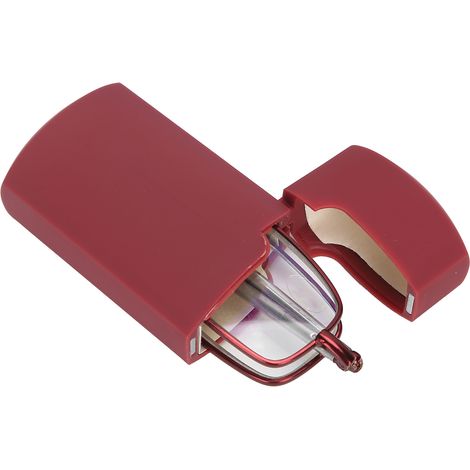 Lunettes de lecture élégantes pour seniors, monture carrée rouge, en acier inoxydable, pliables et portables, pour presbytes (+100) (1/5)