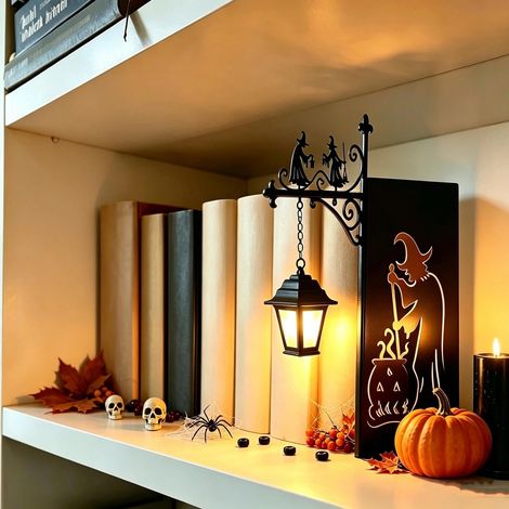 Lanternes LED Sorcière pour Bibliothèque, Décoration Vintage pour Étagère à Livres, Book Nook, Coin Lecture, Halloween et Maison
