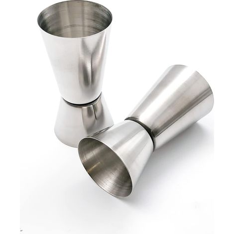 Vaso medidor de acero para coctelería, 25 ml, 50 ml, juego de 2 (1/4)