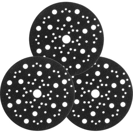 Schutzpad Ø 150 mm, 70 Löcher, 3 Stück, zum Schutz von Schleifpads mit Klettverschluss, 8295612111 (schwarz) (1/5)