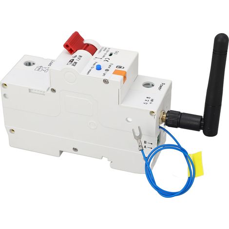 Disjoncteur intelligent monophasé 63 A avec commande à distance via application mobile, temporisation marche/arrêt, Wi-Fi, 230 V CA (1/5)
