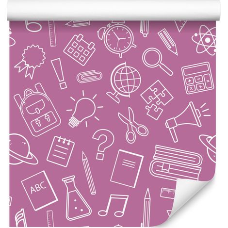 Papel pintado Material escolar morado, centro morado 50x1000 cm (1/5)