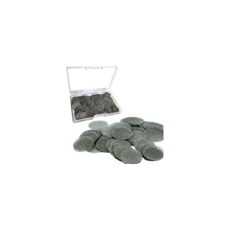 Paquete de 150 filtros de acero inoxidable de 20 mm, filtros tipo colador de tubería, color plata-crezuo