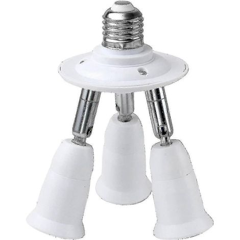 Adaptateur/convertisseur de douille 3 en 1 E26/E27 pour ampoules LED standard, orientable à 360° et flexible à 180°, puissance maximale 180 W. (1/5)