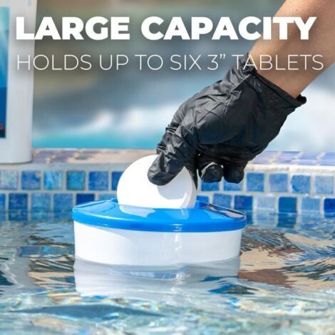 NALOOKAMIC Distributeur de chlore et de brome à flotteur , distributeur de piscine , doseur de piscine , idéal pour les piscines hors sol et hors sol