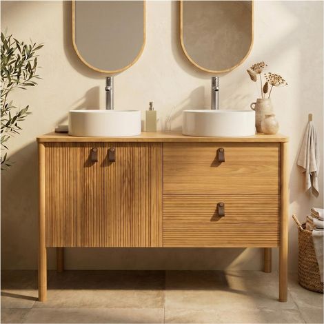 120 cm Doppelspültisch-Set + Spülbecken + JOY-Armaturen