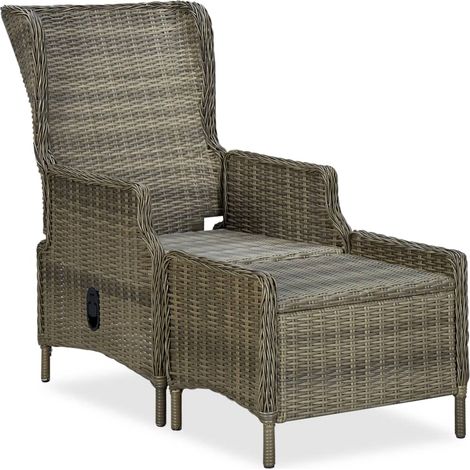 Maison Exclusive - Verstellbarer Gartensessel mit Fußhocker Poly