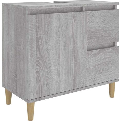 Armoire de bain sonoma gris 65x33x60 cm bois d'ingénierie (1/5)
