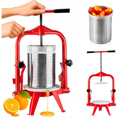 Pressa per frutta con telaio, capacità 9 litri - diametro 21 cm