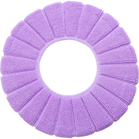 4367 Couvre-siège en tissu pour le wc diamètre 30 cm doux et chaud Couleur: Violet (1/3)