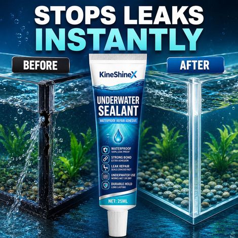 KineShineX Unterwasser-Dichtungsband, wasserfester Klebstoff zur Reparatur und Abdichtung von Aquarien, Teichen, Rohren und Rissen wasserdichter Klebstoff. (1/5)