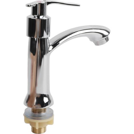 Einzel-Kaltwasserhahn, wassersparend, einfache Wasserdurchflussregulierung, minimalistischer, moderner Waschtischhahn aus Zinklegierung (1/5)