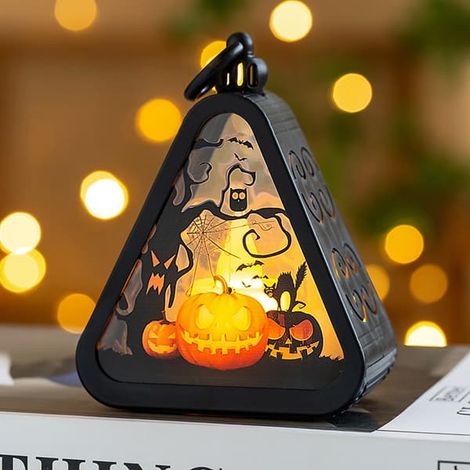 Ensemble de décorations de lanternes citrouilles pour Halloween - Accessoires de fête lumineux LED portables avec plusieurs motifs thématiques (1/5)