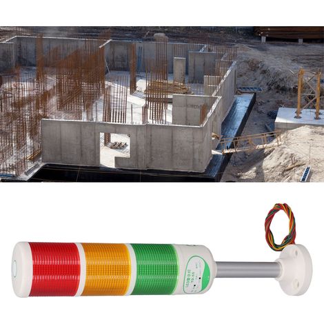 Voyant indicateur de signalisation LED, voyant d'alarme sonore et visuelle, voyant de défaut clignotant de fonctionnement de la machine-outil, voyant d'avertissement multicouche, voyant tricolore, 24V (1/5)