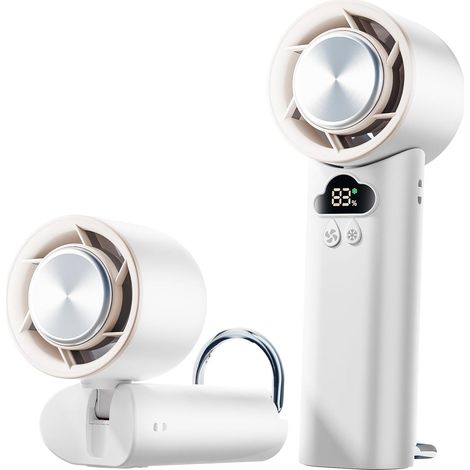 Ventilateur portable (blanc) - Batterie longue durée 4000 mAh - Mini et pliable (1/5)