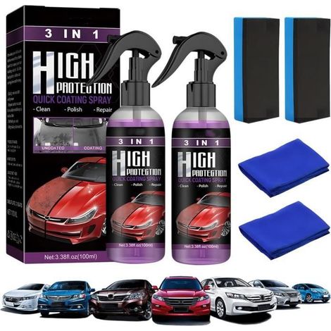 Spray de Revêtement Automobile - High Protection - 3 en 1 - Résistant à l'Huile - Hydrophobe - Anti-Rayures (1/4)