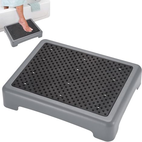 Demi Marches Antidérapantes, Escabeau Antidérapant Demi Marche Empilable, Marchepied D'aide Plateforme D'escalier Mobile, Peut Supporter Jusqu'à 200 kg, pour Escaliers, Voitures, Noir (1/5)