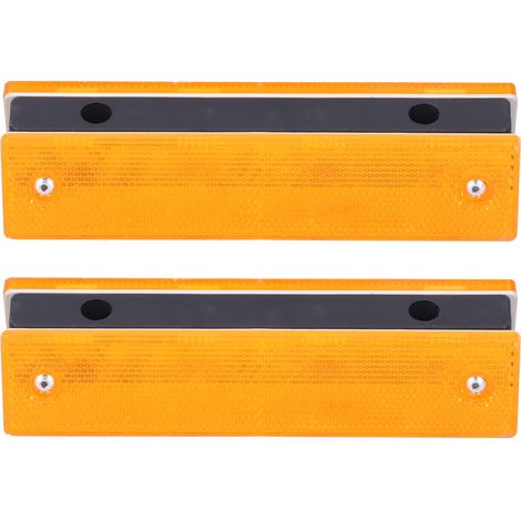 Segnaletica stradale riflettente rettangolare in 2 pezzi con borchie per installazioni di avvertimento del traffico stradale (giallo giallo).