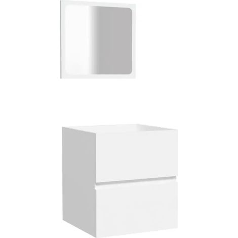Armario de baño con práctico espejo 41 x 38,5 x 45 cm moderno mueble de pared en madera blanca 020047830 (1/5)
