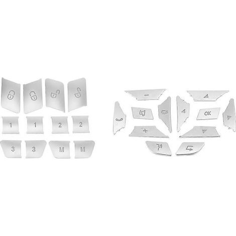 Compatible avec les couvercles de boutons de commande du volant et les couvercles de boutons de verrouillage de mémoire des sièges de porte pour les véhicules de classe ABCE, ML, GL, CLA, GLK, SL et S