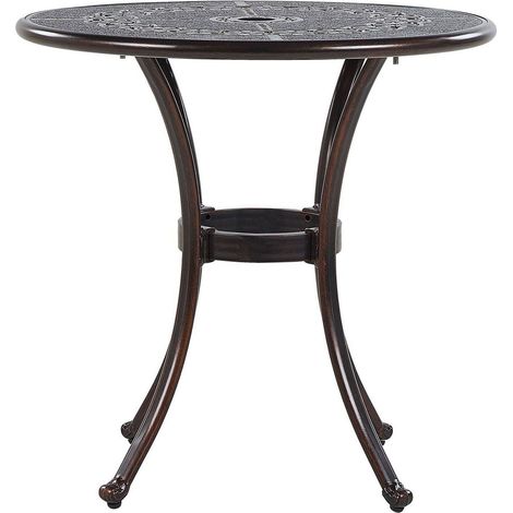 Outdoor Bistrotisch BOVINO 65 cm 65 cm Metall Dunkelbraun