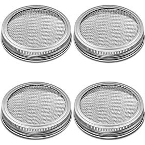 Couvercle À Germination En Acier Inoxydable - 70 Mm - Pour Bocaux À Large Ouverture - Lot De 4 (1/5)