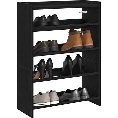 Schuhregal Schwarz 60x25x81 cm Holzwerkstoff