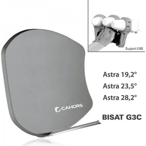 Antenne Multisatellite - CAHORS - SMC Bisat - 3 sorties - 3 LNB - Astra 19,2°/23,5°/28,2° (1/2)