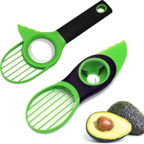 2 Pack Avocado Slicer,3 in 1 Avocado Cutter Tool with Comfort-Grip Handle, BPA Free Multi-Function Knife, Works as a Pitter Slicer Suitable for Avocado Kiwi Fruit (1/5)