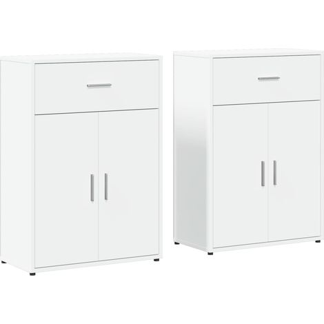 Maison Exclusive - Credenze 2 pz Bianche 60x30x84 cm in Legno Multistrato