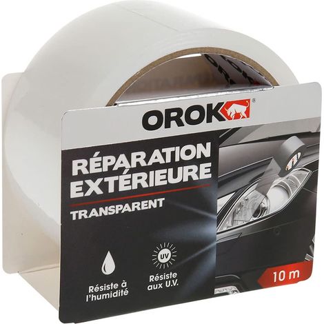 Ruban adhésif de réparation spécial extérieur - 10m x 48mm - Résistant à l'humidité et aux U.V. - Usage extérieur - Blanc (1/4)