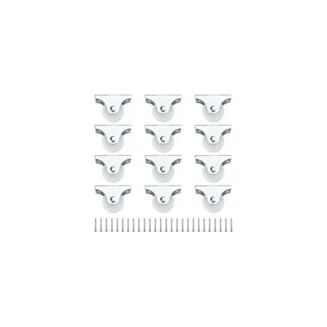 12 Pcs Petite Roulette pour Meuble 25 mm, Mini Roulettes Directionnels, Roulette Fixe en Plastique et Métal, Petites Roulettes à Visser non Pivotantes, pour Meuble Chariots Cabinet Armoire