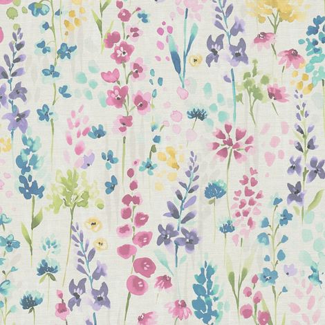Papier peint floral Profhome 396061 papier peint intissé gaufré à chaud légèrement texturé au style aquarelle mat blanc rose-vif violet vert 5,33 m2
