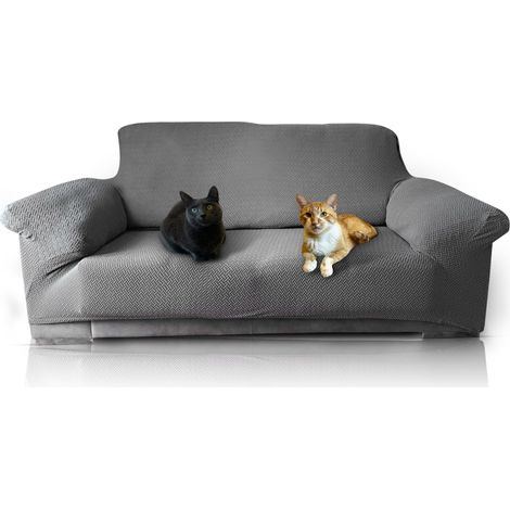 Housse de canapé de protection réglable et imperméable Housse de canapé 3 places Gris/noir longueur max. 233 cm Matelassé maïs Housses de canapé réglables Emballage cadeau (1/5)