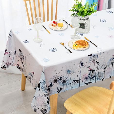 Nappe rectangulaire 140x240 cm motif Pissenlit résistant aux intempéries lavable