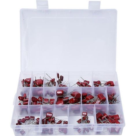 Sortiment mit 180 CBB-Polypropylen-Folienkondensatoren, 10 nF/0,01 µF/400 V – 68 nF/0,068 µF/630 V